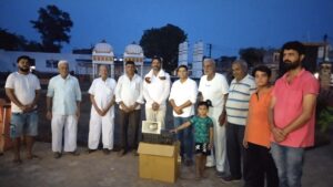 Donor presented cash along with sound system for religious events in Guman Park Mandrella