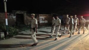 Why did police Japta suddenly go on foot march along with police station officer Satyanarayan Gurjar