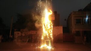On the occasion of Vijayadashami festival, the effigy of Ravana was burnt by Shri Bal Ram Category Mandrella