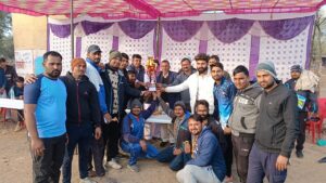 The title of the ongoing cricket competition in Badangarh was kept at home.
