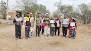 Demonstration in Qutubpura demanding water under Yamuna water agreement